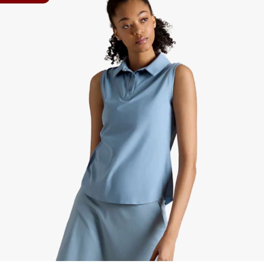 NWT Rhone Course to Court Sleeveless Polo Golf Preppy Blue Mist Women’s XS